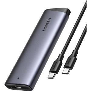 imageUGREEN M2 NVMe SSD Enclosure 10Gbps USB 32 Gen 2 10 Gbps to NVME MKeyBM Key Solid State Drive External Enclosure Support UASP Trim for 22302242 22602280 NVME SSDs