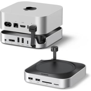 imageUGREEN Mac mini M4 Dock and Stand DP Hub for Mac mini M4 and M4 Pro 2024 with M2 NVMe SSD Enclosure 4K144Hz DP10G USB AC SDTF Audio