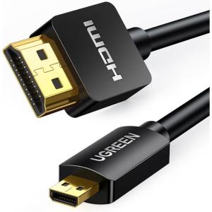 imageUGREEN Micro HDMI to HDMI Cable Adapter 4K 60Hz Ethernet Audio Return Channel Compatible with GoPro Hero 76 Raspberry Pi 5 Retroid Pocket 33 Yoga 3 B500 Camera Video Capture Card 3FT16FT