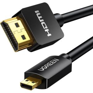 imageUGREEN Micro HDMI to HDMI Cable Adapter 4K 60Hz Ethernet Audio Return Channel Compatible with GoPro Hero 76 Raspberry Pi 5 Retroid Pocket 33 Yoga 3 B500 Camera Video Capture Card 3FT6FT