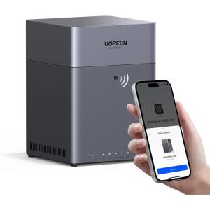 imageUGREEN NASync DH4300 Plus 4Bay Desktop NAS Support Capacity 120TB Diskless Remote Access AI Photo Album Beginner Friendly System 8GB LPDDR4X RAM 25GbE 4K HDMI Network Attached Storage