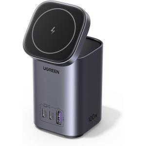 imageUGREEN Nexode 100W USB C Charging Station 4Port GaN Desktop Charger with 15W Qi2 MagSafe Wireless Charging Stand for iPhone 171615141312 AirPods Pro MacBook Pro Galaxy S25S24 Pixel 109