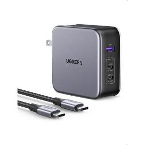 imageUGREEN Nexode 140W GaN USB C Laptop Charger 3Port PD 31 PPS Foldable Fast Wall Charger with 240W Cable for MacBook Pro 16quot iPhone 171615 Pixel 109 Galaxy S25S24 Chromebook