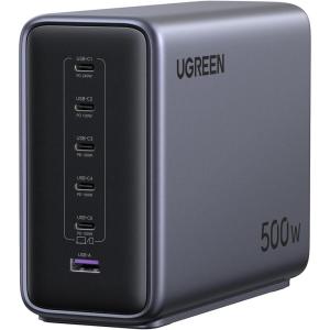 imageUGREEN Nexode 500W GaN Charging Station 6Port USBC ampamp USBA with 240W Single Port Smart Temperature Control ampamp SpaceSaving Design for iPhone 171615 Galaxy S25S24 MacBook ProAir iPad Laptops