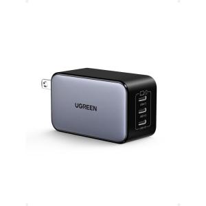 imageUGREEN Nexode 65W GaN USB C Wall Charger 3Port TypeC Fast Power Adapter Compatible with iPhone 171615 Series Galaxy S25S24 Pixel 109 MacBook ProAir iPad ProAir Steam Deck