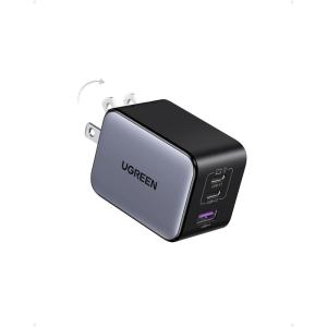 imageUGREEN Nexode X 65W GaN USB C Wall Charger 3Port PPS Ultra Compact Foldable Fast Charger for MacBook ProAir iPhone 171615 Series Galaxy S25S24 Pixel 109 iPad Pro Steam Deck