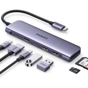imageUGREEN Revodok 1071 USB C Hub for Laptop 7 in 1 Dock 4K HDMI 100W PD Charging USBC ampamp 2 USBA 5Gbps Data Ports SDTF Card Reader for MacBook ProAir iPad Pro XPS Thinkpad