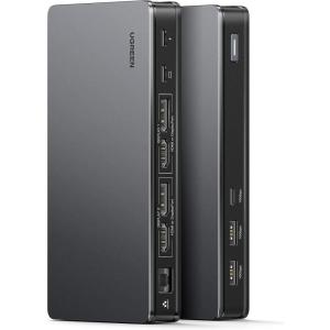 imageUGREEN Revodok Pro 209 USB C Docking Station DisplayLink 9in1 Dual 4K60hz Monitor Dock for MacBook ampamp Windows with 2 DP ampamp 2 HDMI 10 Gbps USB C ampamp USBA Data Ports 100W PD Gigabit EthernetDock