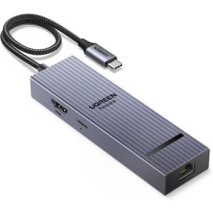 imageUGREEN Revodok Pro 6 in 1 USB C Hub Gigabit Ethernet Adapter with 4K 60Hz HDMI 100W PD Charging 10Gbps USB AampampC 32 Data Ports Compatible with Mac M1 M2 M3 iPad iPhone 16 ProPro Max Steam Deck