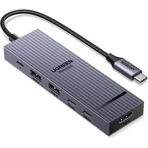 imageUGREEN Revodok Pro USBC Hub 6 in 1 10Gbps 4K 60Hz HDMI 100W Power Delivery for MacBook ProAir iPad Pro Thinkpad Rog Ally and More