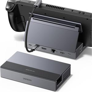 imageUGREEN Steam Deck Dock 9in1 USB C Docking Station with Foldable Stand 4K60Hz HDMI Gigabit Ethernet PD 100W 10Gbps USB AampampC 32 TFSD Compatible with Steam Deck Rog Ally Rog X Legion Go etc