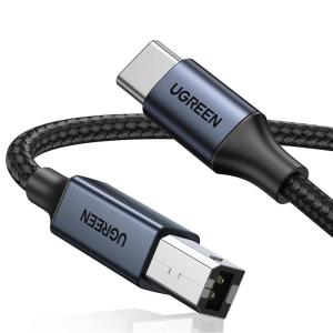 imageUGREEN USB B to USB C Printer Cable 3 FT Nylon USB B to USBC Cable for MacBook ProAir MIDI Cable Compatible with MIDI KeyboardDJ ControllerDACYamaha Casio Digital Piano for iPadBlack
