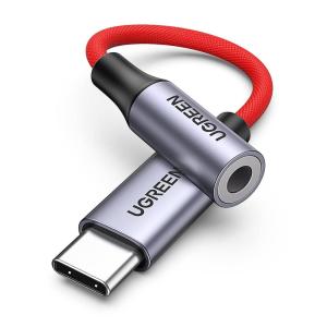 imageUGREEN USB C to 35mm Audio Adapter Type C to Headphone Aux Jack Dongle 24bit96kHz HiFi DAC Cable Cord Compatible with iPhone 17 16 Pro Max16 Plus iPad Galaxy S25 S24 Ultra Pixel 10 GreyRed