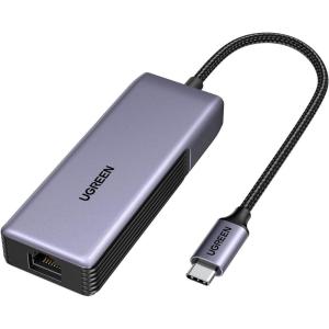 imageUGREEN USB C to Ethernet Adapter 5Gb Ethernet Adapter for Laptop Aluminum with Thermal Design Type C Thunderbolt 543 Compatible to RJ45 Network LAN Internet Compatible for MacBook AirPro XPS
