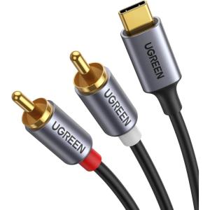 imageUGREEN USB C to RCA Audio Cable Type C to 2RCA Male Jack Plug Adapter Car Auxiliary Stereo Speaker Amp Cord Compatible with iPhone 17 16 Pro Max16 Pro16 Plus iPad Pro Galaxy S25 Pixel 10 Pro 5FT