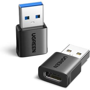 imageUGREEN USB to USB C Adapter 3Pack USB C Female to USB Male Adapter 10Gbps Type C Converter for iPhone 17 16 15 14 13 Plus Pro MaxiPad Air Mini 6 7Samsung Galaxy S23 S24Pad AirBlackBlack