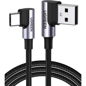 imageUGREEN USB to USB C Cable 90 Degree USB C Fast Charging Cord Compatible with iPhone 1616 Plus16 Pro16 Pro Max15Samsung Galaxy S10S10Pixel 76aLG G8G7PixelSwitch etc 16FT3M