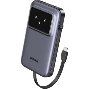 imageUGREEN Uno Power Bank with Builtin USBC Cable 10000mAh Portable Charger PD 30W Fast Charging Battery Pack with TFT Display for iPhone 16 SeriesGalaxy S24LGPixeliPadAirpods and More
