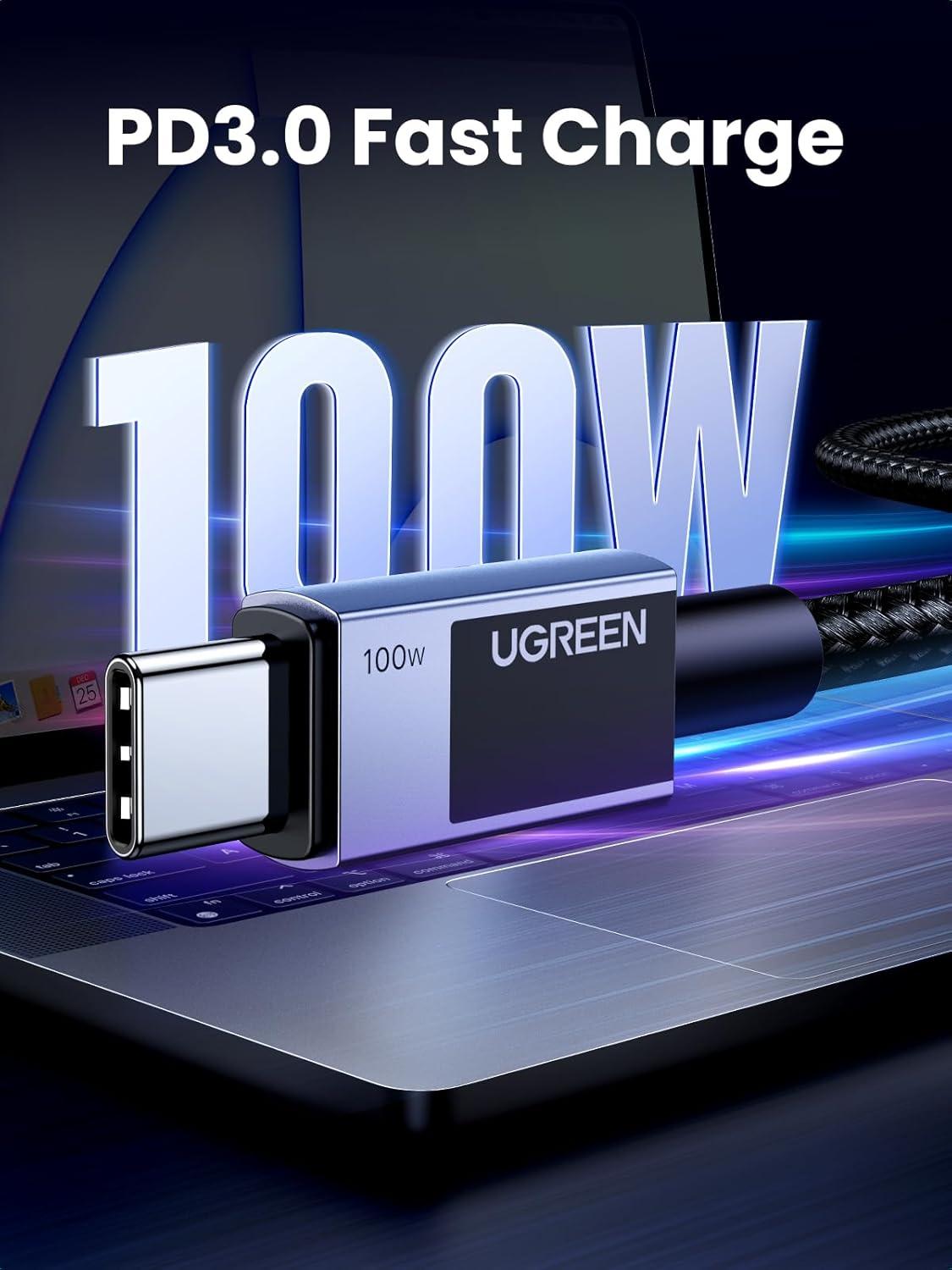 imageUGREEN 100W USB C Cable Fast Charging Type C Cord USB C Charger Cable for iPhone 1717 Pro17 Pro Max16 MacBook ProAir Galaxy S25S24 iPad ProAir Pixel 8 33FTGrey