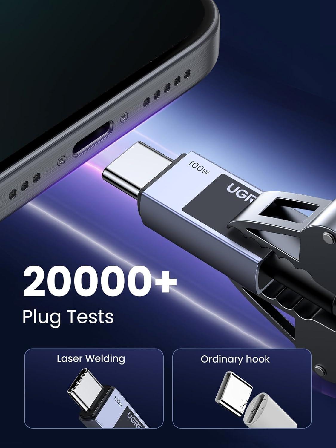 imageUGREEN 100W USB C Cable Fast Charging Type C Cord USB C Charger Cable for iPhone 1717 Pro17 Pro Max16 MacBook ProAir Galaxy S25S24 iPad ProAir Pixel 8 33FTGrey