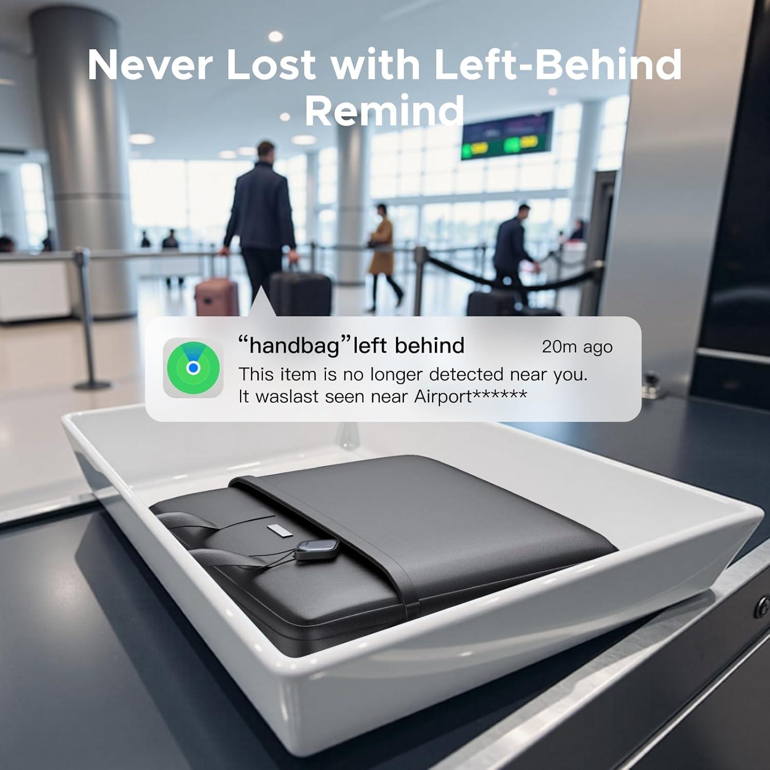 imageUGREEN 4Pack FineTrack Smart Finder Compatible with Apple Find My iOS Only 1Year USBC Rechargeable Bluetooth Tracker Tags Item Finder Smart Tag for Key Luggage Passport