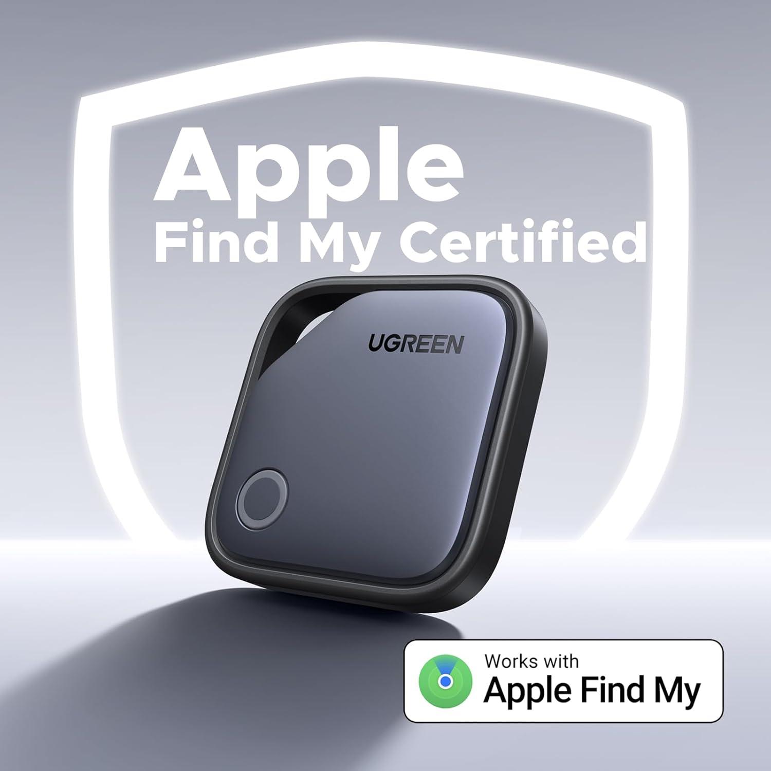 imageUGREEN FineTrack Smart Finder Compatible with Apple Find My iOS Only 2Year Replaceable Battery Bluetooth Tracker Tags Item Finder Smart Tag for Key Luggage Passport with Alarmampamp LeftBehind Remind