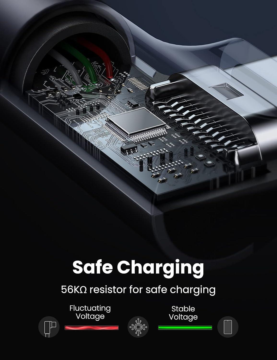 imageUGREEN Right Angle USB C Cable USB A to USB C Cable 90 Degree Type C Cord Compatible with iPhone 1616 Plus16 Pro16 Pro Max15 Galaxy S24S23S10S10 iPad mini 6Air 5 Pixel 87 33FT66FT
