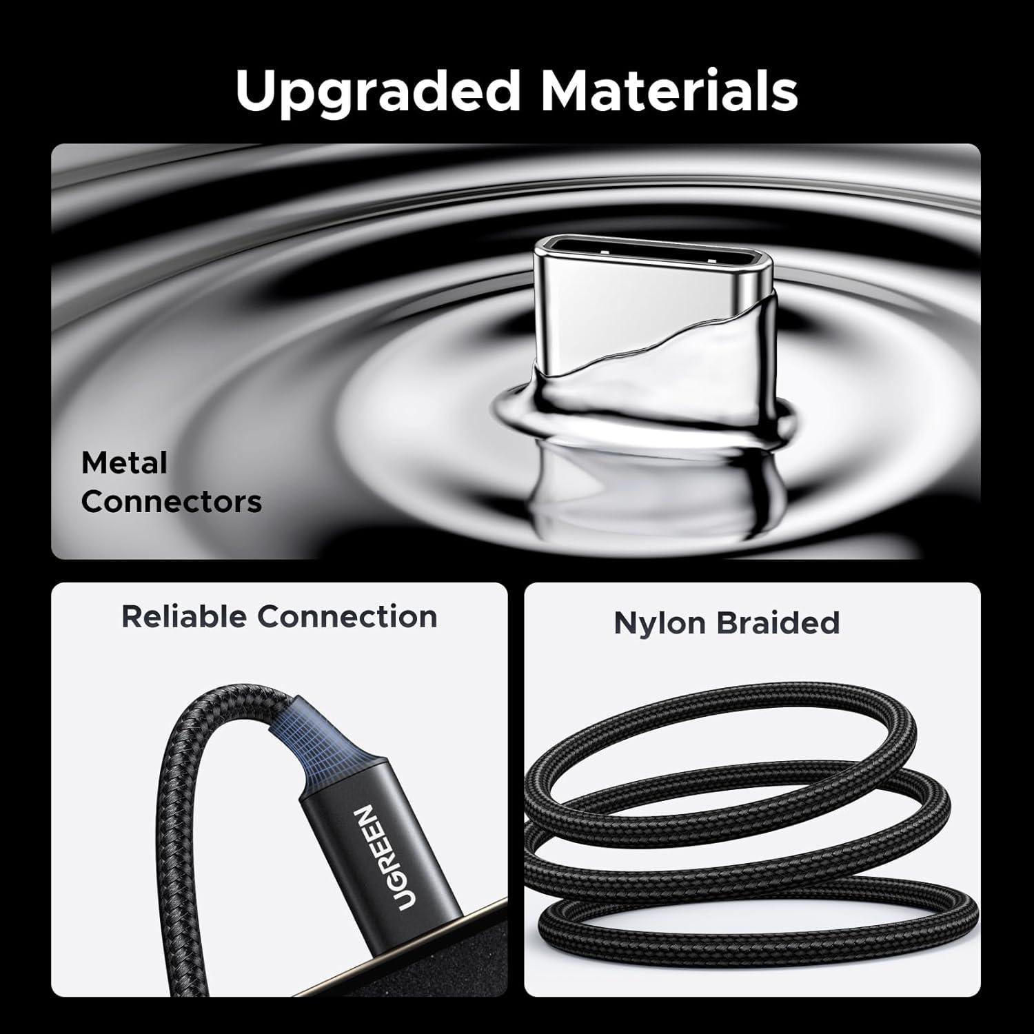 imageUGREEN USB C to Aux Type C to 35mm Audio Adapter HiRes 32bit384KHz Stereo Cord Headphone Male Car Auxiliary Cable Compatible with iPhone 17 16 15 Pro Max Galaxy S25 S24 Ultra iPad Pixel 10 33FT10FT