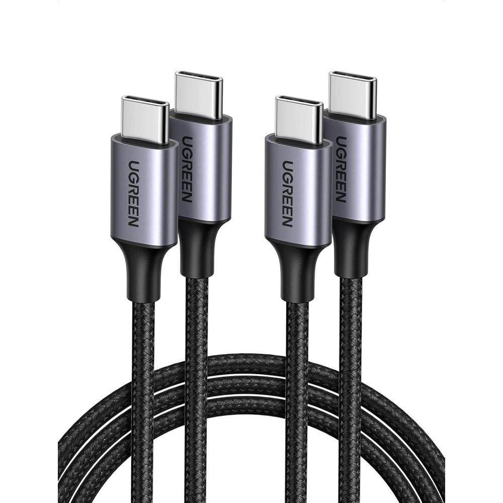 imageUGREEN USB C to USB C Cable 33FT 60W 2Pack USB C Cable Nylon Braided Type C Cord for iPhone 1716 Galaxy S25S24S22 Pixel 87 MacBook AirPro Dell XPS iPad ProMiniAir Switch Steam Deck10FT