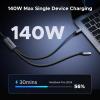 imageUGREEN 140W USB C Cable 5FT 2in1 USB C to USB C Cable Fast Charging for iPhone 1717 Pro Max1614 Series Galaxy S25S25S24 Series MacBook AirPro iPad ProAir Steam Deck and More66FT