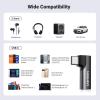 imageUGREEN 2 Pack USB C to 35mm Audio Adapter Type C Aux Headphone Jack DAC Stereo Mic HiFi Right Angle Dongle Compatible with iPhone 17 16 15 Pro Max16 15 Plus iPad Pro Galaxy S25 Ultra Pixel 9 GrayBlack