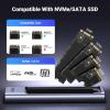 imageUGREEN 20Gbps M2 NVMe SATA SSD Enclosure Compatible with 10Gbps USB C External M2 Enclosure USB 32 Gen2 Support UASP Trim for MBM Key NVMe and SATA SSD in Size of 2230224222602280