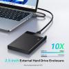 imageUGREEN 25quot Hard Drive Enclosure USB 30 to SATA III Adapter Supports 25 Inch SSD ampamp HDD 95mm 7mm External Hard Drive Enclosure with UASP Compatible with WD Seagate Toshiba Samsung Hitachi  BlackBlack