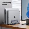 imageUGREEN 2Slot Vertical Laptop Stand Holder Desk Compatible with MacBook Pro Air Laptop Stand Desktop Adjustable Lenovo Ideapad Surface Book HP Notebook Dell Chromebook Up to 173 Inch Space Gray3Slot
