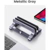 imageUGREEN 2Slot Vertical Laptop Stand Holder Desk Compatible with MacBook Pro Air Laptop Stand Desktop Adjustable Lenovo Ideapad Surface Book HP Notebook Dell Chromebook Up to 173 Inch Space Gray2Slot