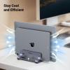 imageUGREEN 2Slot Vertical Laptop Stand Holder Desk Compatible with MacBook Pro Air Laptop Stand Desktop Adjustable Lenovo Ideapad Surface Book HP Notebook Dell Chromebook Up to 173 Inch Space Gray3Slot