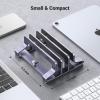 imageUGREEN 2Slot Vertical Laptop Stand Holder Desk Compatible with MacBook Pro Air Laptop Stand Desktop Adjustable Lenovo Ideapad Surface Book HP Notebook Dell Chromebook Up to 173 Inch Space Gray3Slot