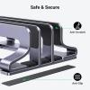 imageUGREEN 2Slot Vertical Laptop Stand Holder Desk Compatible with MacBook Pro Air Laptop Stand Desktop Adjustable Lenovo Ideapad Surface Book HP Notebook Dell Chromebook Up to 173 Inch Space Gray3Slot