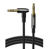 imageUGREEN 35mm Audio Cable HiFi Sound Stereo Nylon Braided Male to Male Aux Cord 90 Degree Aux Cable Gold Plated Compatible with iPod iPad Tablets Headphone Speakers Home Car Stereos 3FT