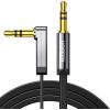imageUGREEN 35mm Audio Cable Stereo Aux Cord 90 Degree Right Angle Compatible with Beats iPhone iPod iPad Tablets Speakers 24K Gold Plated Male to Male Black 15FT10FT