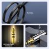 imageUGREEN 35mm Audio Cable Stereo Aux Cord 90 Degree Right Angle Compatible with Beats iPhone iPod iPad Tablets Speakers 24K Gold Plated Male to Male Black 15FT10FT