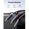 imageUGREEN 35mm Female to 2 RCA Male Cable Gold Plated Stereo RCA Auxiliary Audio Adapter Flexible Metal Shell Y Splitter Aux Cord Compatible with iPod MP3 DVD DJ Controller Mixer Speaker 065FT065FT