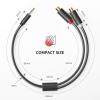 imageUGREEN 35mm Male to 2 RCA Female Jack Stereo Audio Cable Y Adapter Gold Plated Red and White to Headphone Cord Compatible with iPhone iPod iPad MP3 TV DVD Player DJ Controller Mixer Speaker 08 Feet