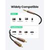 imageUGREEN 35mm to 2 Male RCA Cable Stereo Audio Adapter Braided HiFi Sound Auxiliary RCA Y Splitter Metal Shell Shielded Aux Y Cord Compatible with Smartphone MP3 Tablet Speaker 66FT66FT