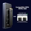 imageUGREEN 40Gbps M2 NVMe SSD Enclosure with Dual Chips External SSD Drive with Cooling Fan Compatible with Thunderbolt 43 USB43220 Support 1248TB MKeyMampampB Key 2280 Side SSD Enclsoure