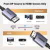 imageUGREEN 4K DisplayPort to HDMI Cable 1080P120Hz Active DP 12 to HDMI 14 Cord Alu Braided Unidirectional Cable 10FT Compatible with Monitor Desktop HDTV Laptop AMD NVIDIA10FT