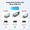 imageUGREEN 4K Micro HDMI to HDMI Cable 66FT Aluminum Shell Braided 18Gbps 4K 60Hz HDR 3D ARC Compatible with GoPro Hero 7 6 5 Raspberry Pi 5 Portable Monitor Camera Nikon Yoga 3 Pro10FT