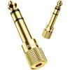 imageUGREEN 635mm 14 Male to 35mm 18 Female Stereo Headphone Adapter Audio Jack Plug Gold Plated for Speaker Headphone Guitar Digital Piano Amp 2 Pack