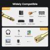 imageUGREEN 635mm 14 Male to 35mm 18 Female Stereo Headphone Adapter Audio Jack Plug Gold Plated for Speaker Headphone Guitar Digital Piano Amp 2 Pack