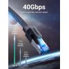 imageUGREEN Cat 8 Ethernet Cable 3FT Flat High Speed 40Gbps 2000Mhz Internet Cable 26AWG Braided Network Cord RJ45 Shielded Indoor LAN Cables Compatible for Gaming PC PS5 Xbox Modem Router 3FT3FT